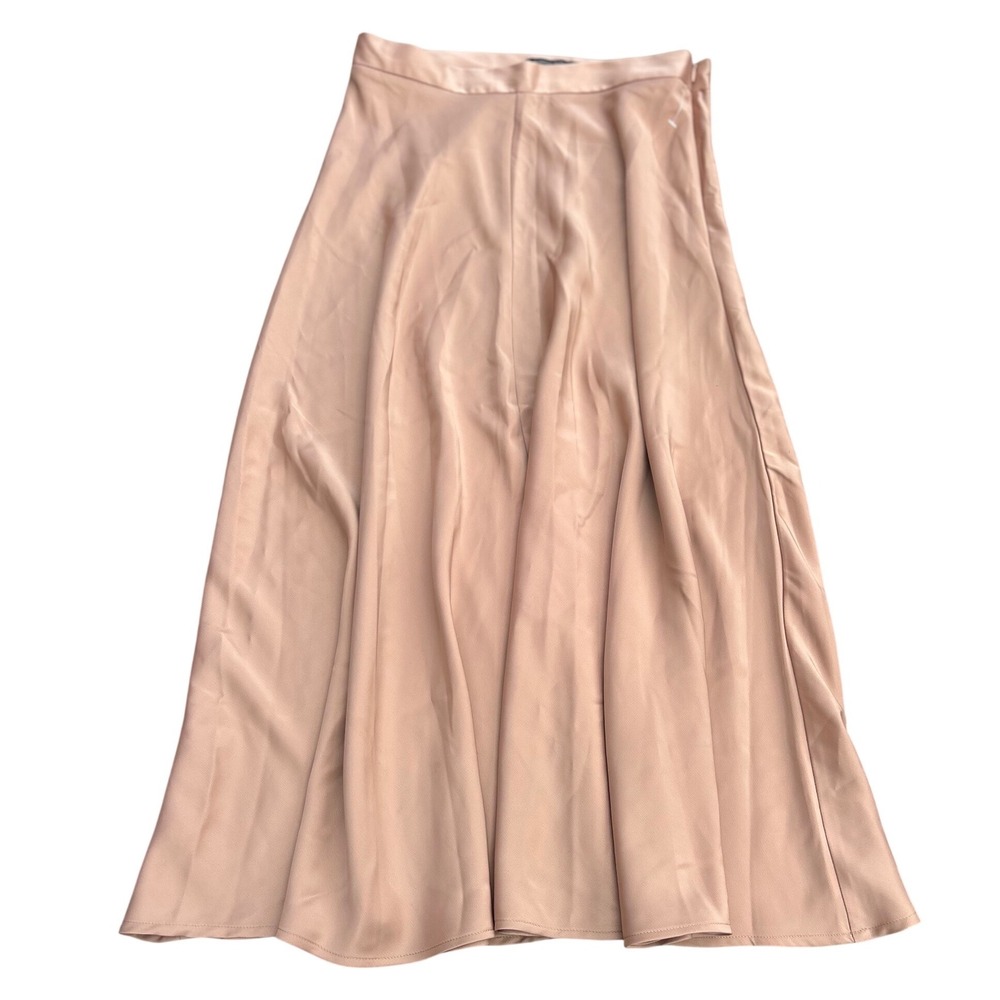 Banana Republic Womens Midi Skirt Pink Satin A-Line Blush Size 6 54023
